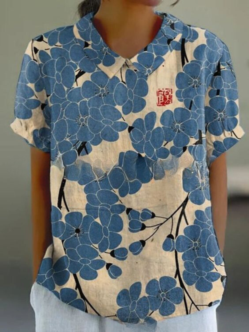 Maja | Bluzka Damska W Kwiaty Vintage Casualowa
