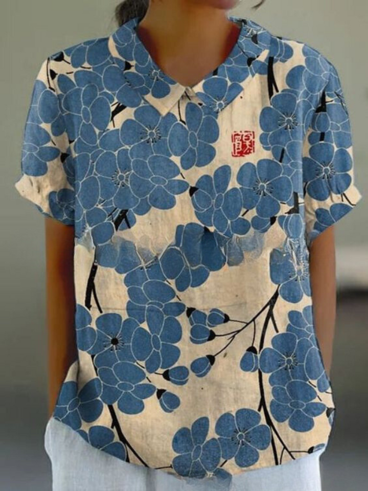 Maja | Bluzka Damska W Kwiaty Vintage Casualowa