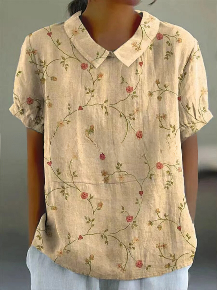 Maja | Bluzka Damska W Kwiaty Vintage Casualowa