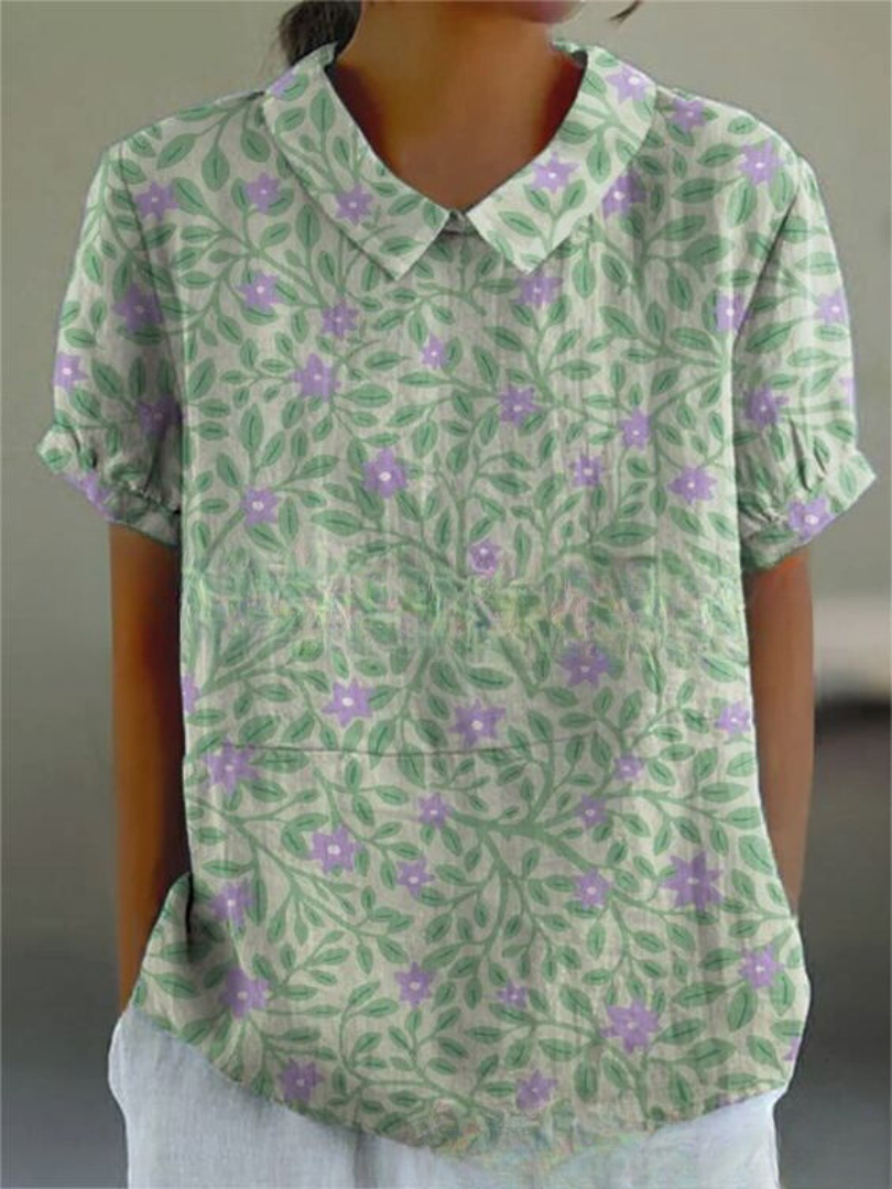 Maja | Bluzka Damska W Kwiaty Vintage Casualowa
