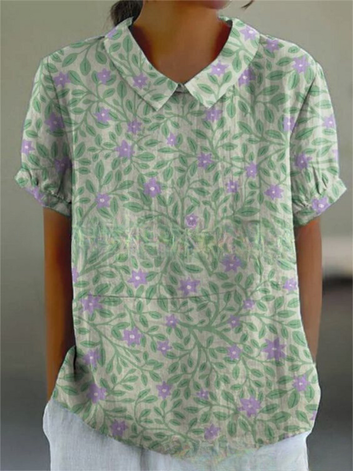 Maja | Bluzka Damska W Kwiaty Vintage Casualowa