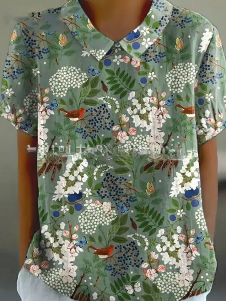 Maja | Bluzka Damska W Kwiaty Vintage Casualowa