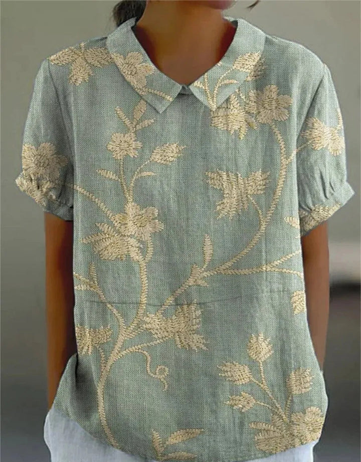 Maja | Bluzka Damska W Kwiaty Vintage Casualowa