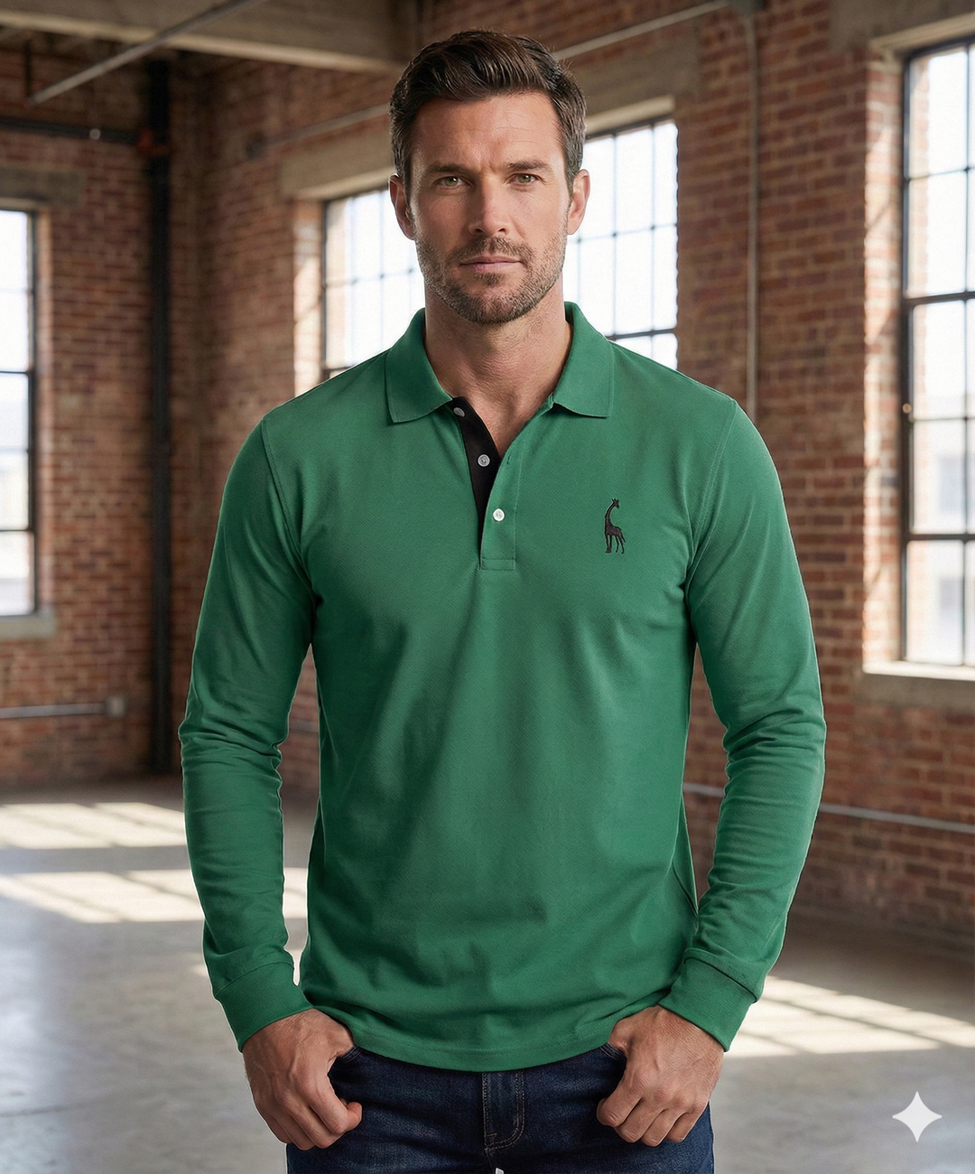 Marcin | Koszulka Polo Męska Z Długim Rękawem Slim Fit Casualowa