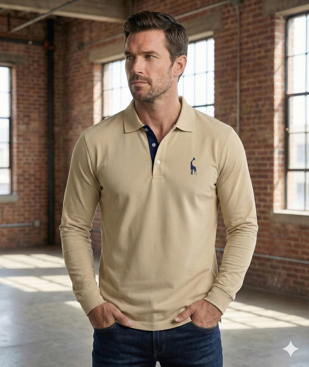 Marcin | Koszulka Polo Męska Z Długim Rękawem Slim Fit Casualowa