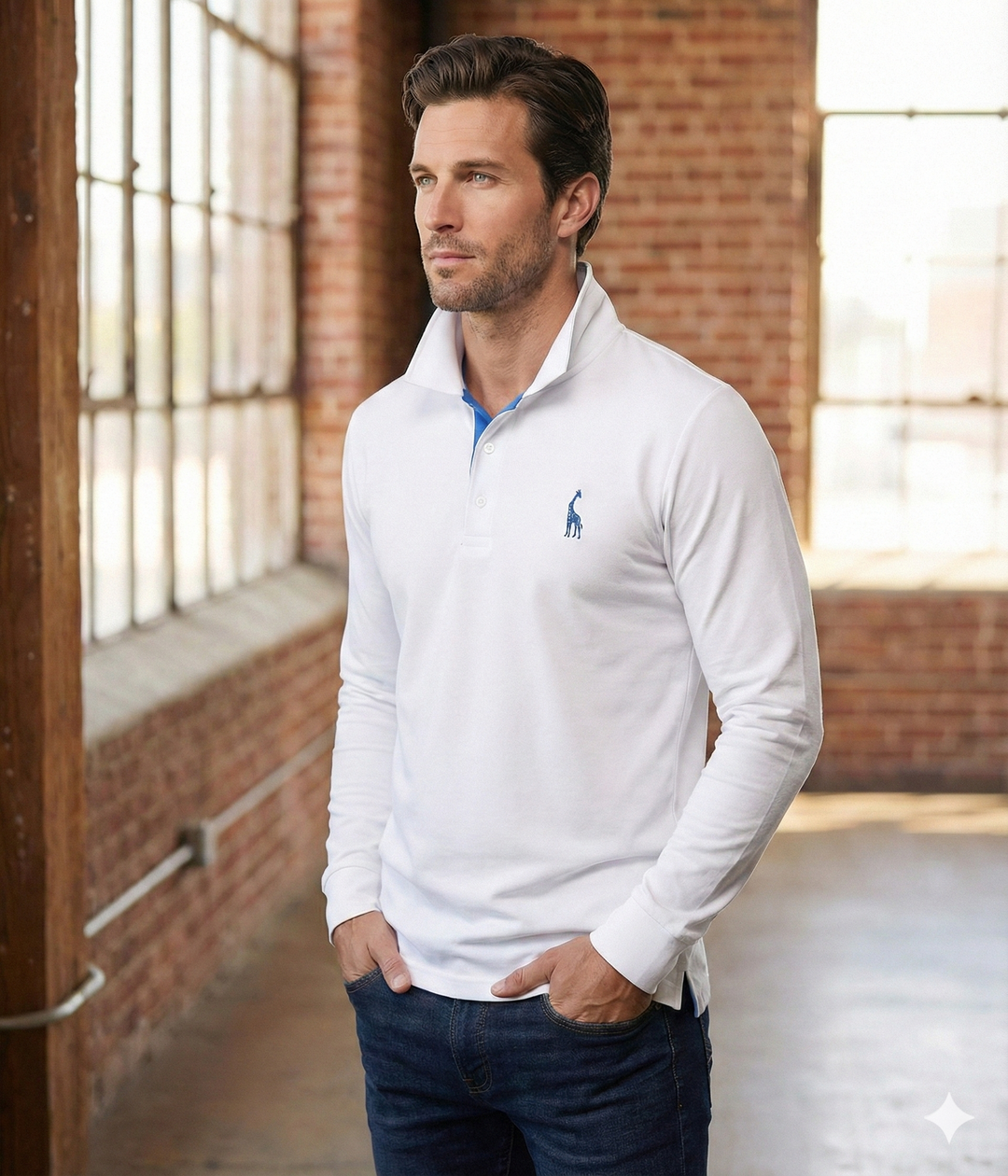 Marcin | Koszulka Polo Męska Z Długim Rękawem Slim Fit Casualowa
