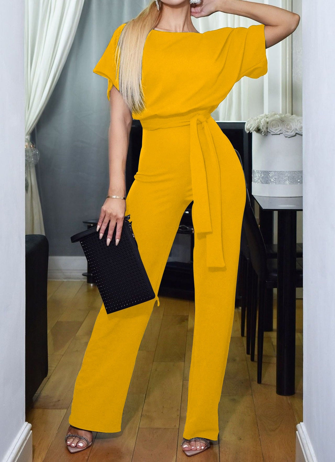 Monika | Kombinezon Damski Elegancki Wysoki Stan Casualowy Wszechstronny