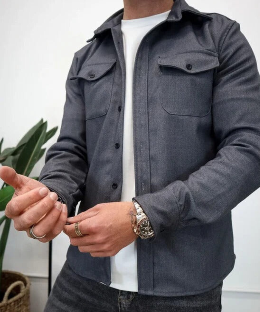 Piotr | Koszula męska overshirt o kroju kurtki