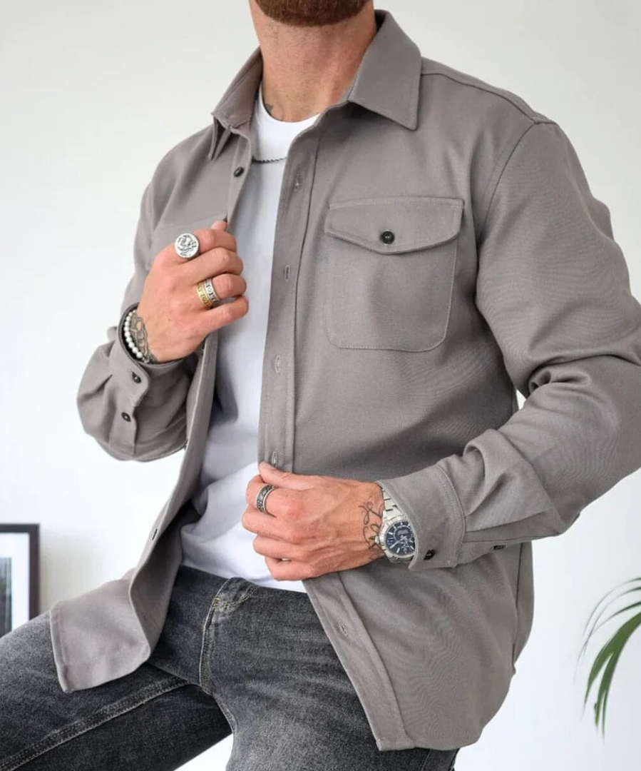 Piotr | Koszula męska overshirt o kroju kurtki