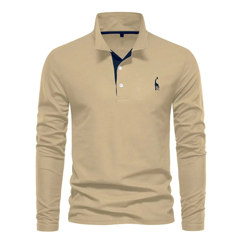 Marcin | Koszulka Polo Męska Z Długim Rękawem Slim Fit Casualowa