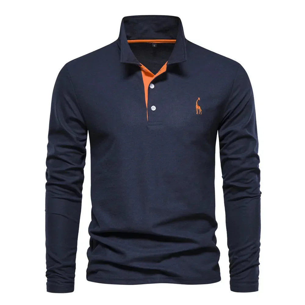 Marcin | Koszulka Polo Męska Z Długim Rękawem Slim Fit Casualowa