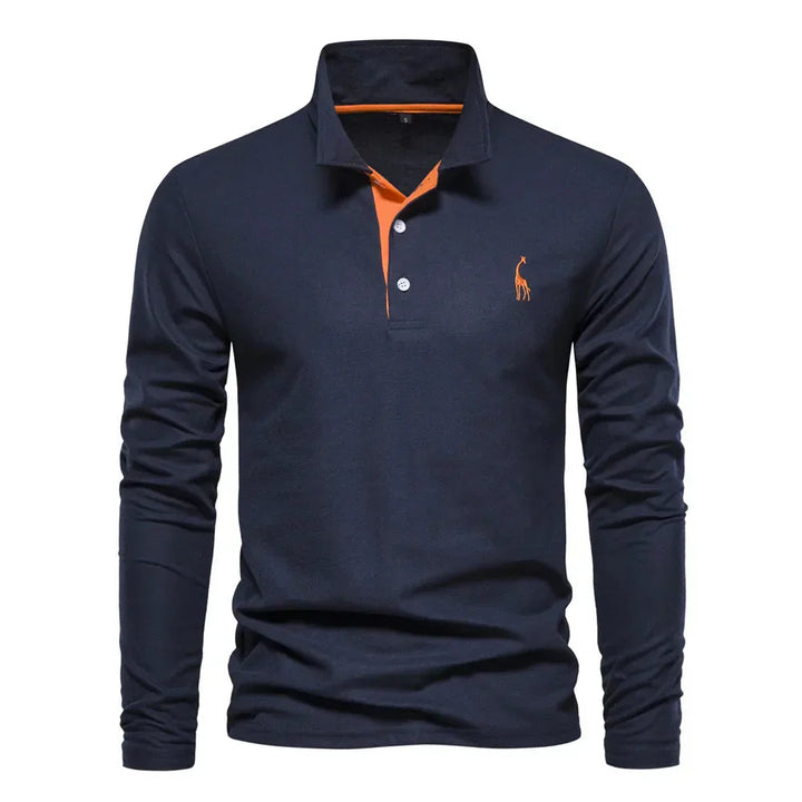 Marcin | Koszulka Polo Męska Z Długim Rękawem Slim Fit Casualowa