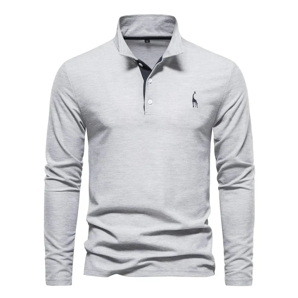 Marcin | Koszulka Polo Męska Z Długim Rękawem Slim Fit Casualowa