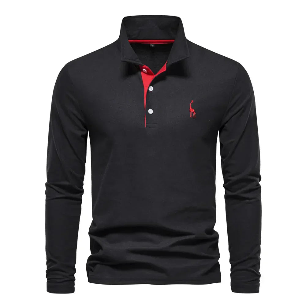 Marcin | Koszulka Polo Męska Z Długim Rękawem Slim Fit Casualowa