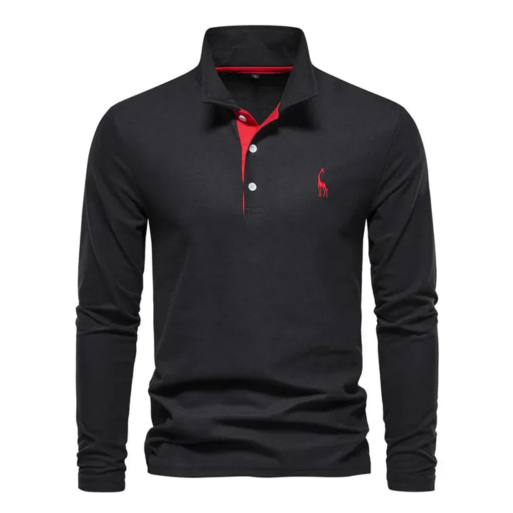 Marcin | Koszulka Polo Męska Z Długim Rękawem Slim Fit Casualowa