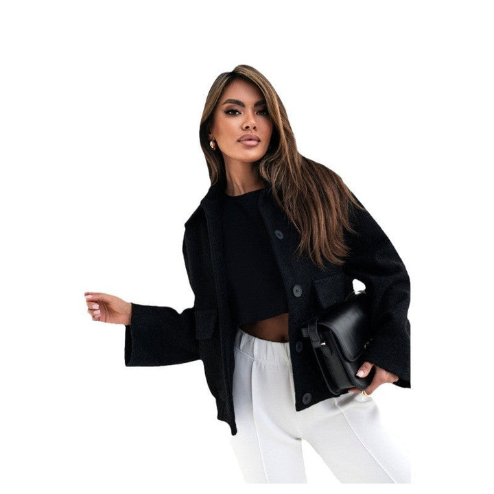Lidia | Kurtka damska wełniana oversize z kieszeniami