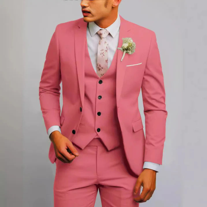 Bartosz | Garnitur Męski Trzyczęściowy Slim Fit Formalny Na Wesele
