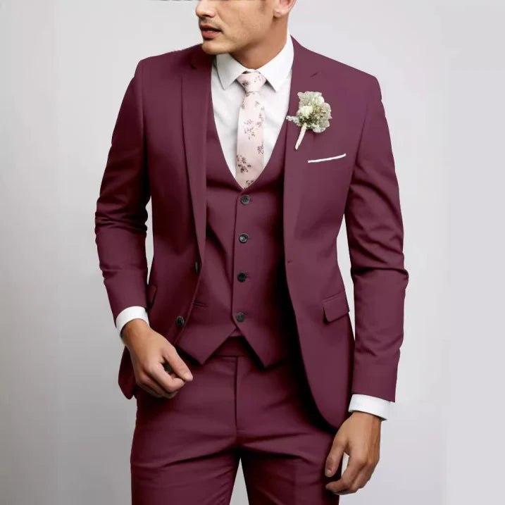 Bartosz | Garnitur Męski Trzyczęściowy Slim Fit Formalny Na Wesele