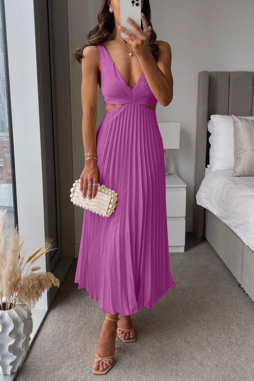 Natalia | Sukienka Maxi Damska Plisowana Płynąca Elegancka Wieczorowa