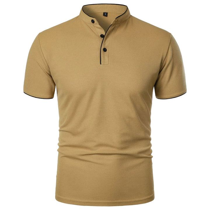 Tomasz | Koszulka Polo Męska Slim Fit Stójka Z Guzikami
