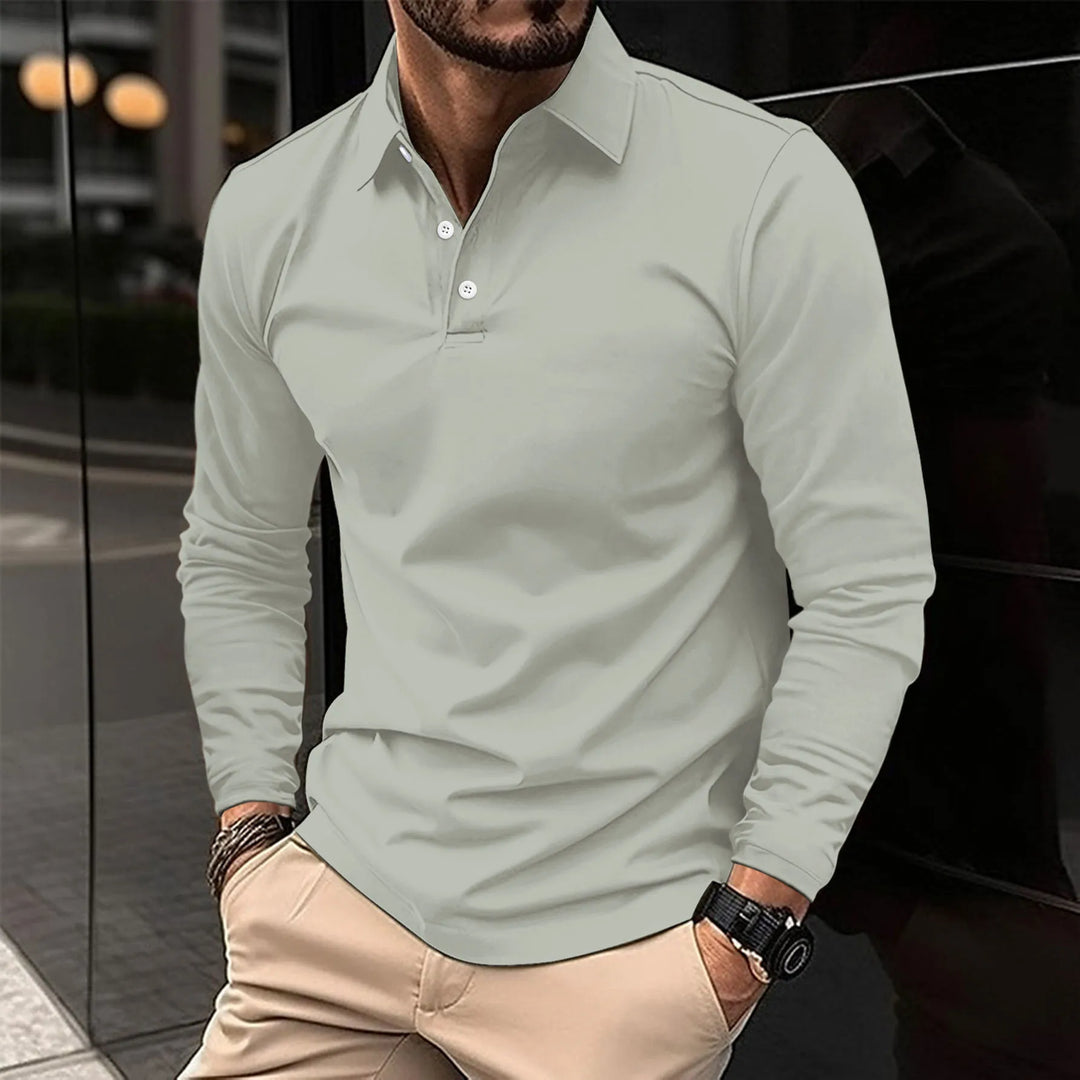 Tomasz | Koszulka Polo Męska Z Długim Rękawem Slim Fit Klasyczna