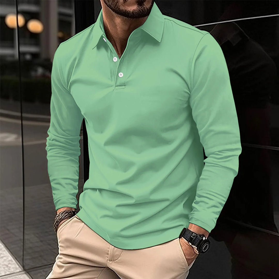 Tomasz | Koszulka Polo Męska Z Długim Rękawem Slim Fit Klasyczna