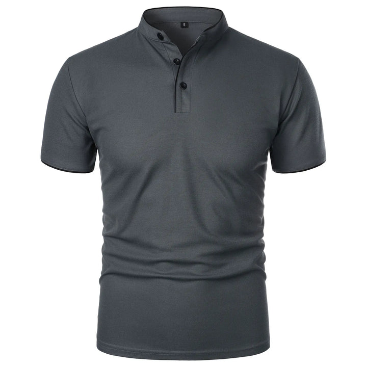 Tomasz | Koszulka Polo Męska Slim Fit Stójka Z Guzikami