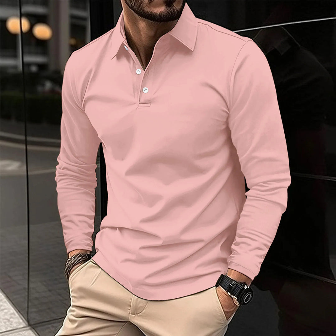 Tomasz | Koszulka Polo Męska Z Długim Rękawem Slim Fit Klasyczna