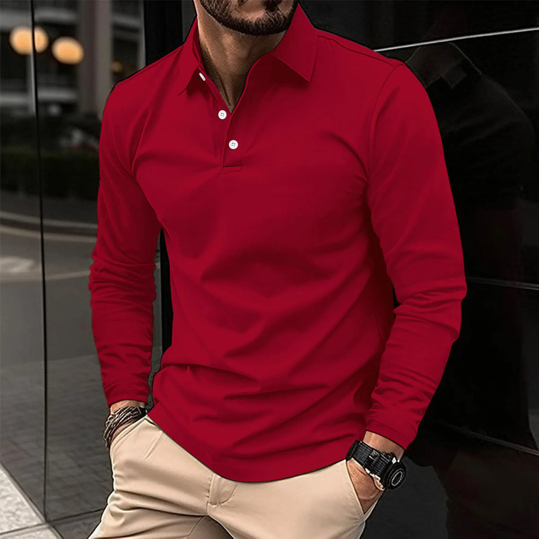 Tomasz | Koszulka Polo Męska Z Długim Rękawem Slim Fit Klasyczna
