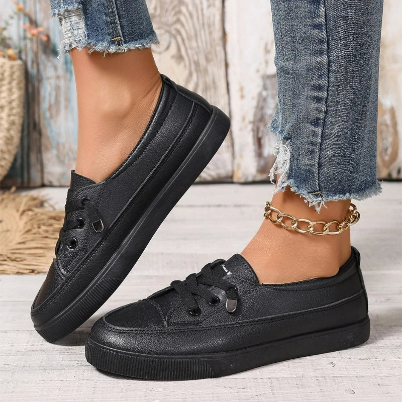 Wioletta | Sneakersy Damskie Sznurowane Na Grubej Podeszwie