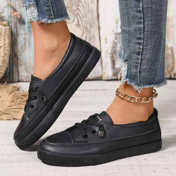 Wioletta | Sneakersy Damskie Sznurowane Na Grubej Podeszwie