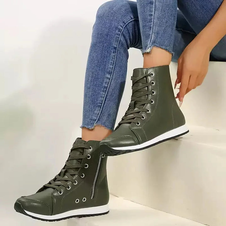 Sneakersy Damskie Wysokie Sznurowane