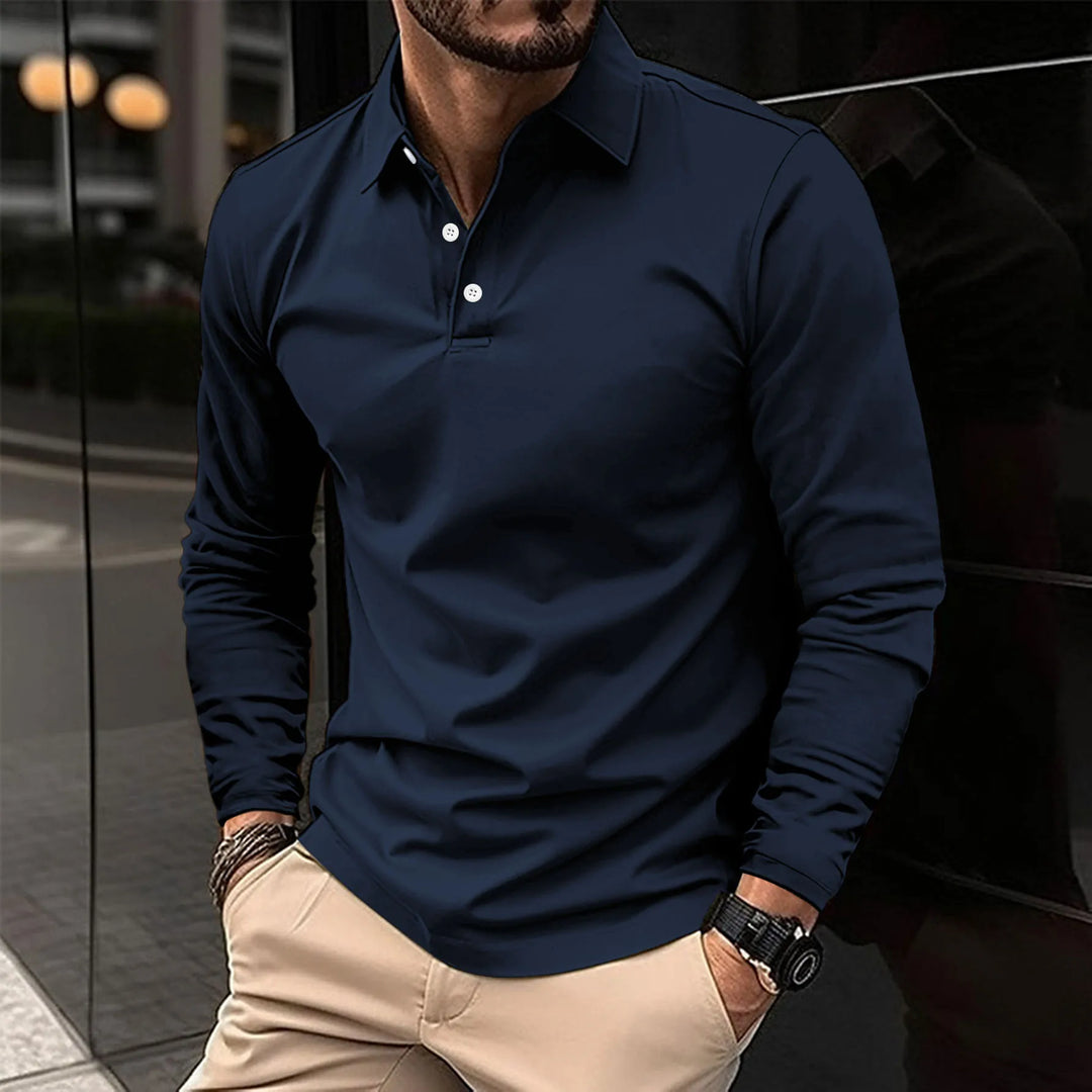 Tomasz | Koszulka Polo Męska Z Długim Rękawem Slim Fit Klasyczna