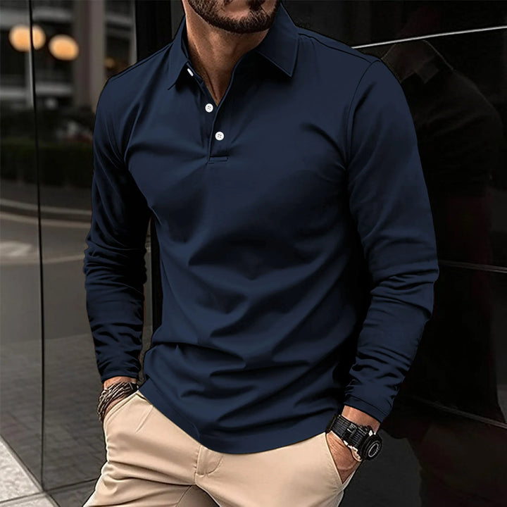 Tomasz | Koszulka Polo Męska Z Długim Rękawem Slim Fit Klasyczna