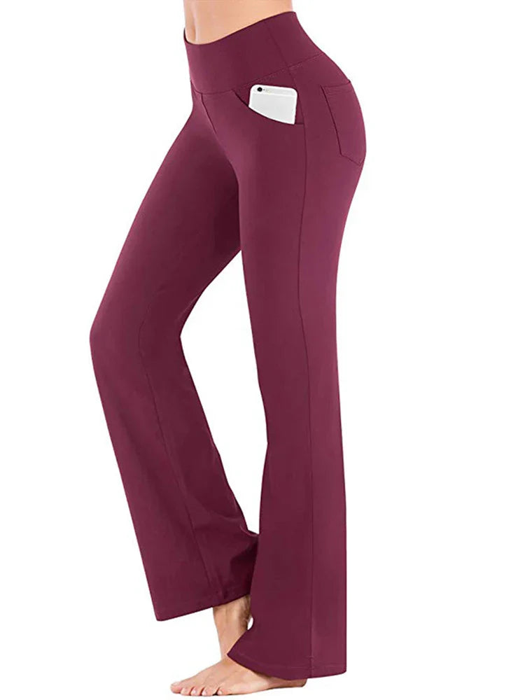 Anna | Spodnie Bootcut Damskie Eleganckie Z Kieszeniami