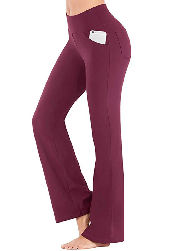 Anna | Spodnie Bootcut Damskie Eleganckie Z Kieszeniami