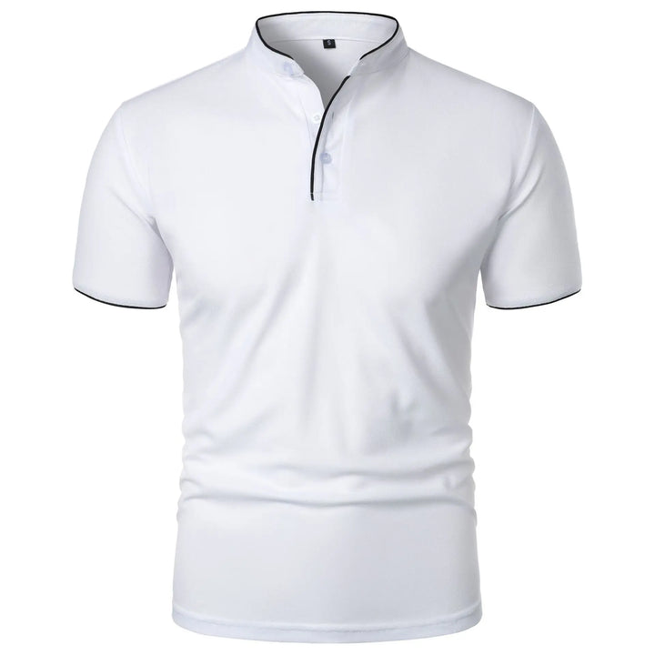 Tomasz | Koszulka Polo Męska Slim Fit Stójka Z Guzikami