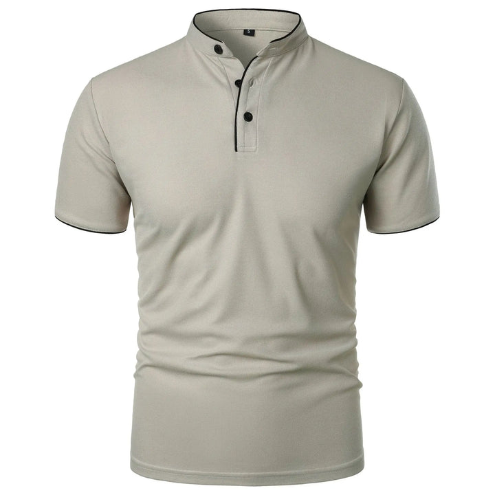 Tomasz | Koszulka Polo Męska Slim Fit Stójka Z Guzikami