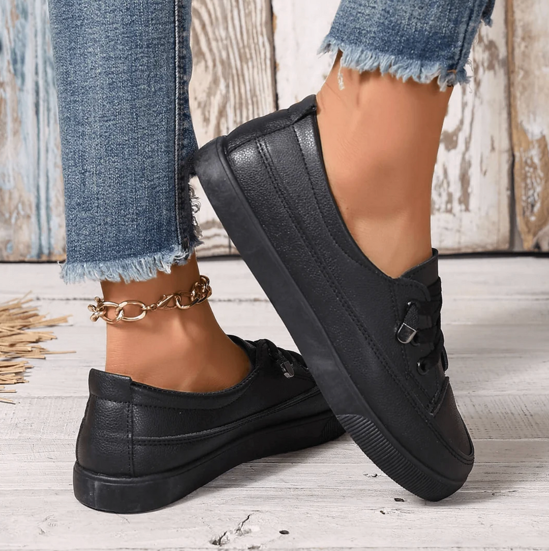 Wioletta | Sneakersy Damskie Sznurowane Na Grubej Podeszwie