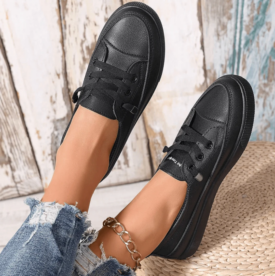 Wioletta | Sneakersy Damskie Sznurowane Na Grubej Podeszwie