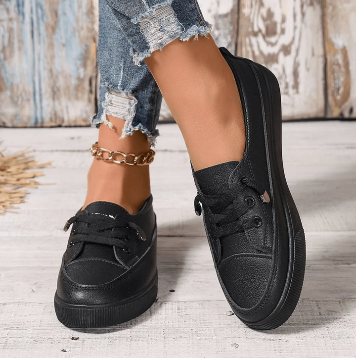 Wioletta | Sneakersy Damskie Sznurowane Na Grubej Podeszwie