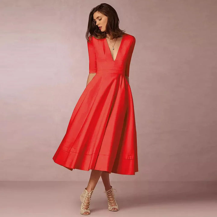 Aleksandra | Sukienka Damska Retro A-Line Midi Lata 60 Wieczorowa