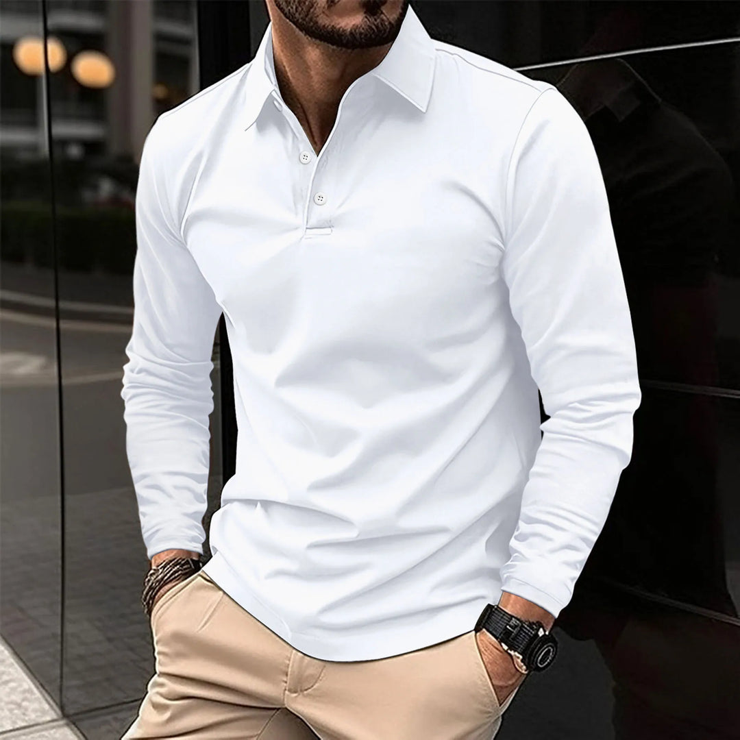 Tomasz | Koszulka Polo Męska Z Długim Rękawem Slim Fit Klasyczna
