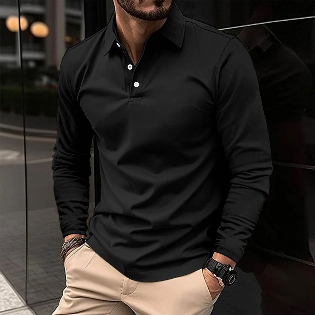 Tomasz | Koszulka Polo Męska Z Długim Rękawem Slim Fit Klasyczna