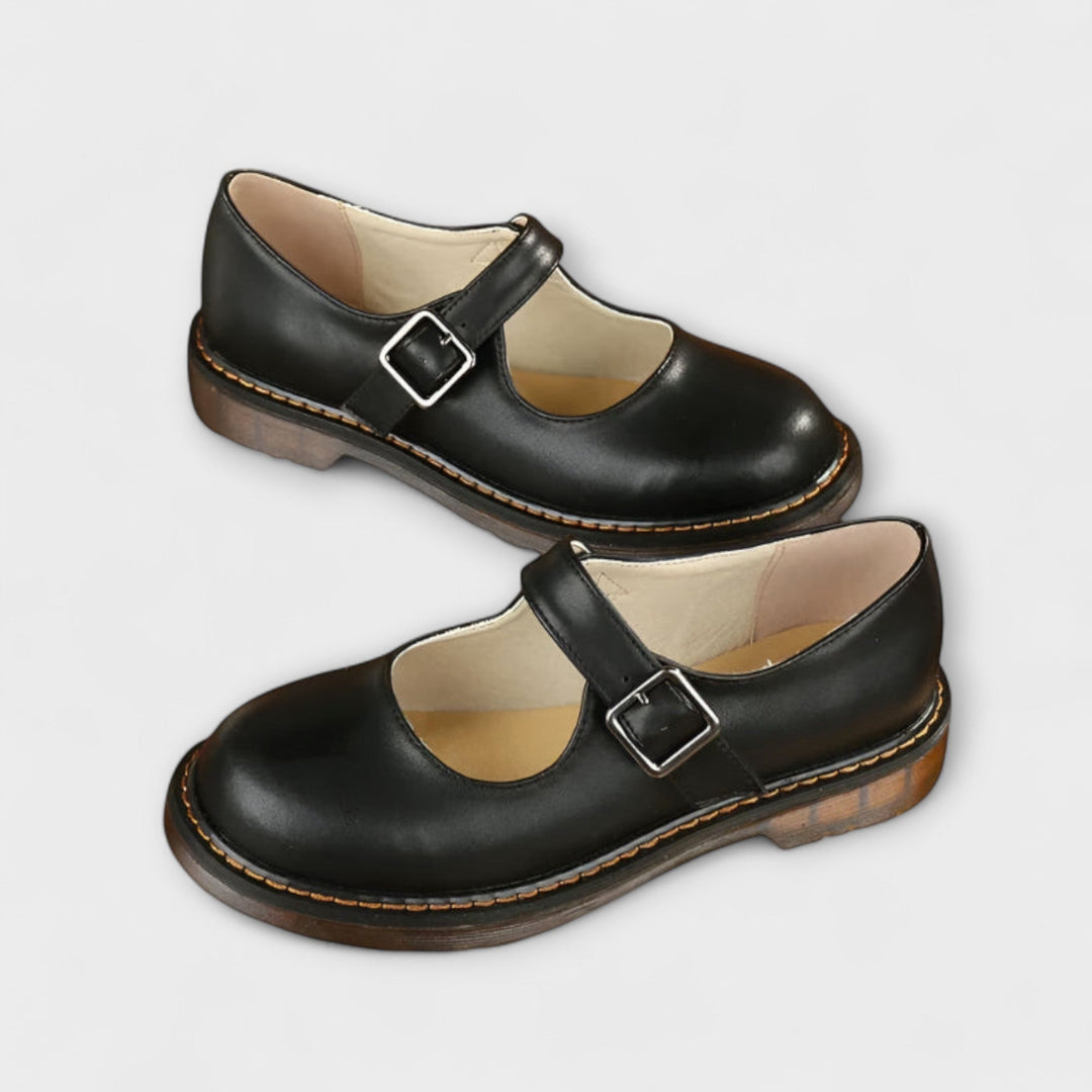 Paulina | Buty damskie Mary Jane płaskie z paskiem