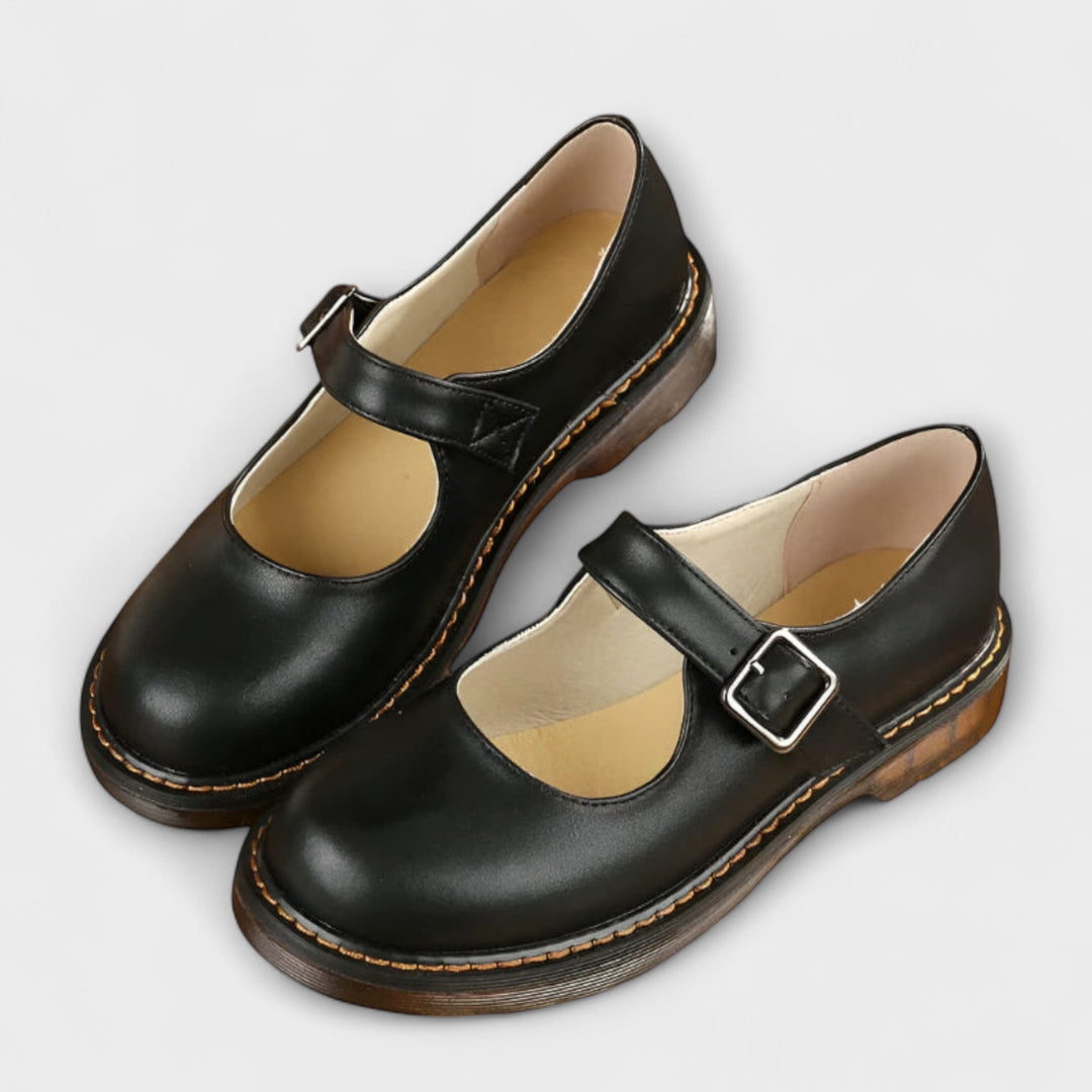Paulina | Buty damskie Mary Jane płaskie z paskiem