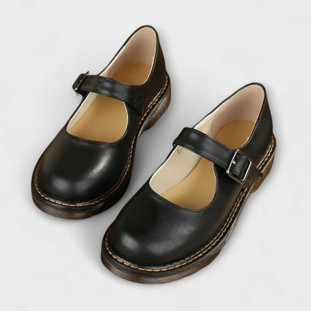 Paulina | Buty damskie Mary Jane płaskie z paskiem