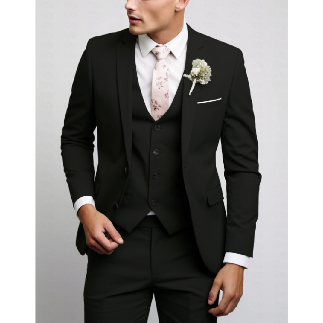Bartosz | Garnitur Męski Trzyczęściowy Slim Fit Formalny Na Wesele