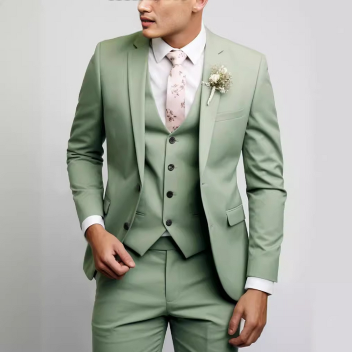 Bartosz | Garnitur Męski Trzyczęściowy Slim Fit Formalny Na Wesele