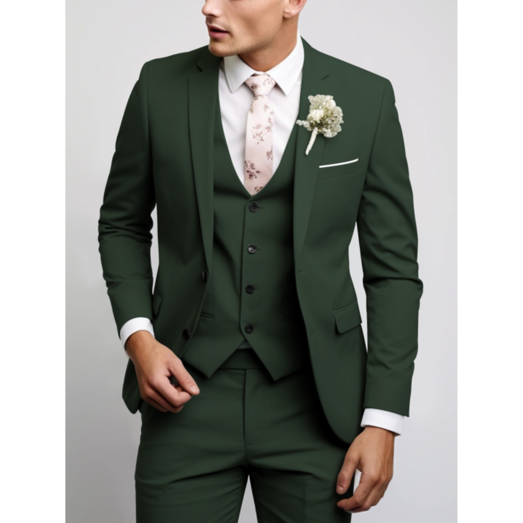 Bartosz | Garnitur Męski Trzyczęściowy Slim Fit Formalny Na Wesele